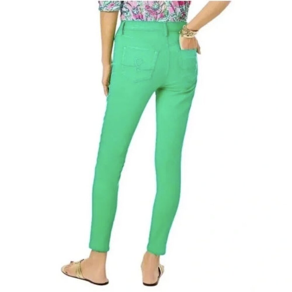 NWT Lilly Pulitzer Eagan High Rise Super Skinny Botanical Green Size 14 - Picture 2 of 6